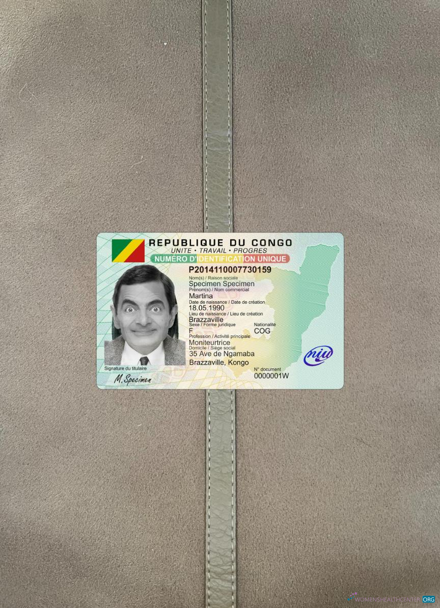Download Congo ID card photolook front Photoshop template